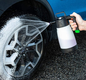 Lumintrail sprayer in use on car surface showing easy application and time savings