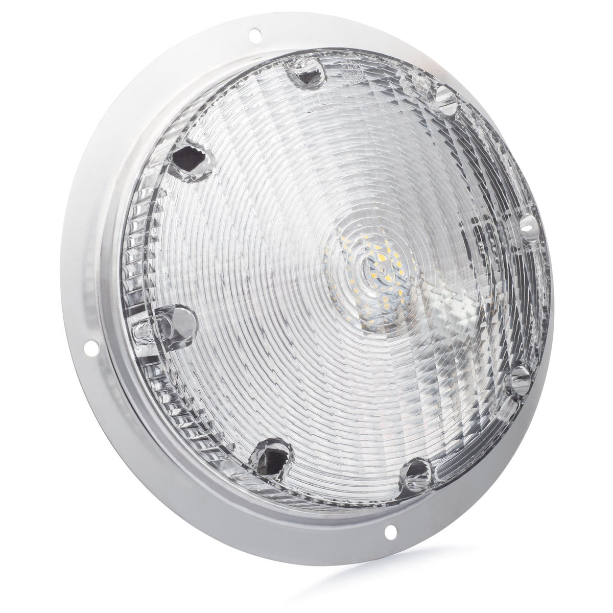 Lumitronics close-up of molded lens showing clarity and durable protection benefit