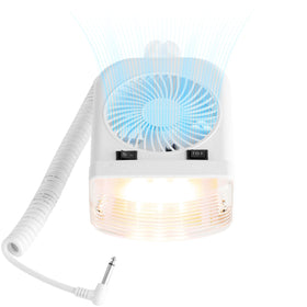 Lumitronics front view showing light and fan, bright lighting benefit