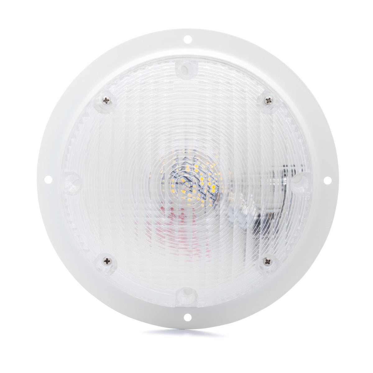 Lumitronics front view showing white surface-mount light and even illumination