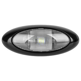Lumitronics front view showing clear lens and black base, bright entry illumination