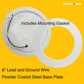Lumitronics showing 6-inch lead wires and mounting screws for quick install