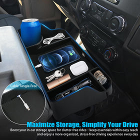 Lumlazni deep cup holder close-up securing cans and reducing spills while driving
