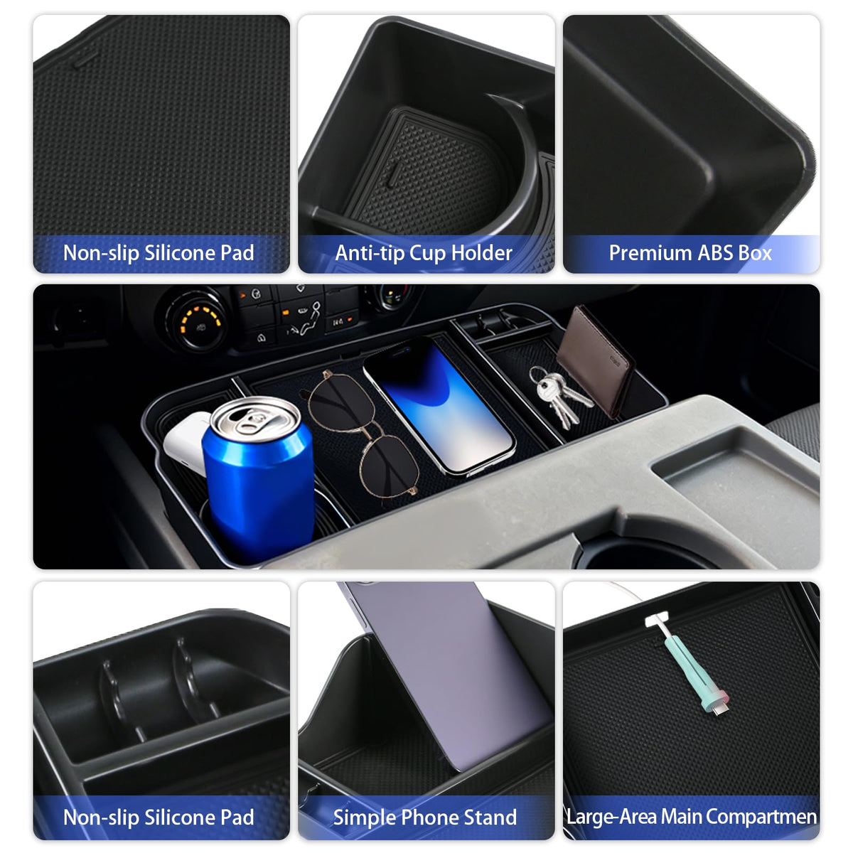 Lumlazni non-slip silicone mat closeup preventing items from sliding on tray