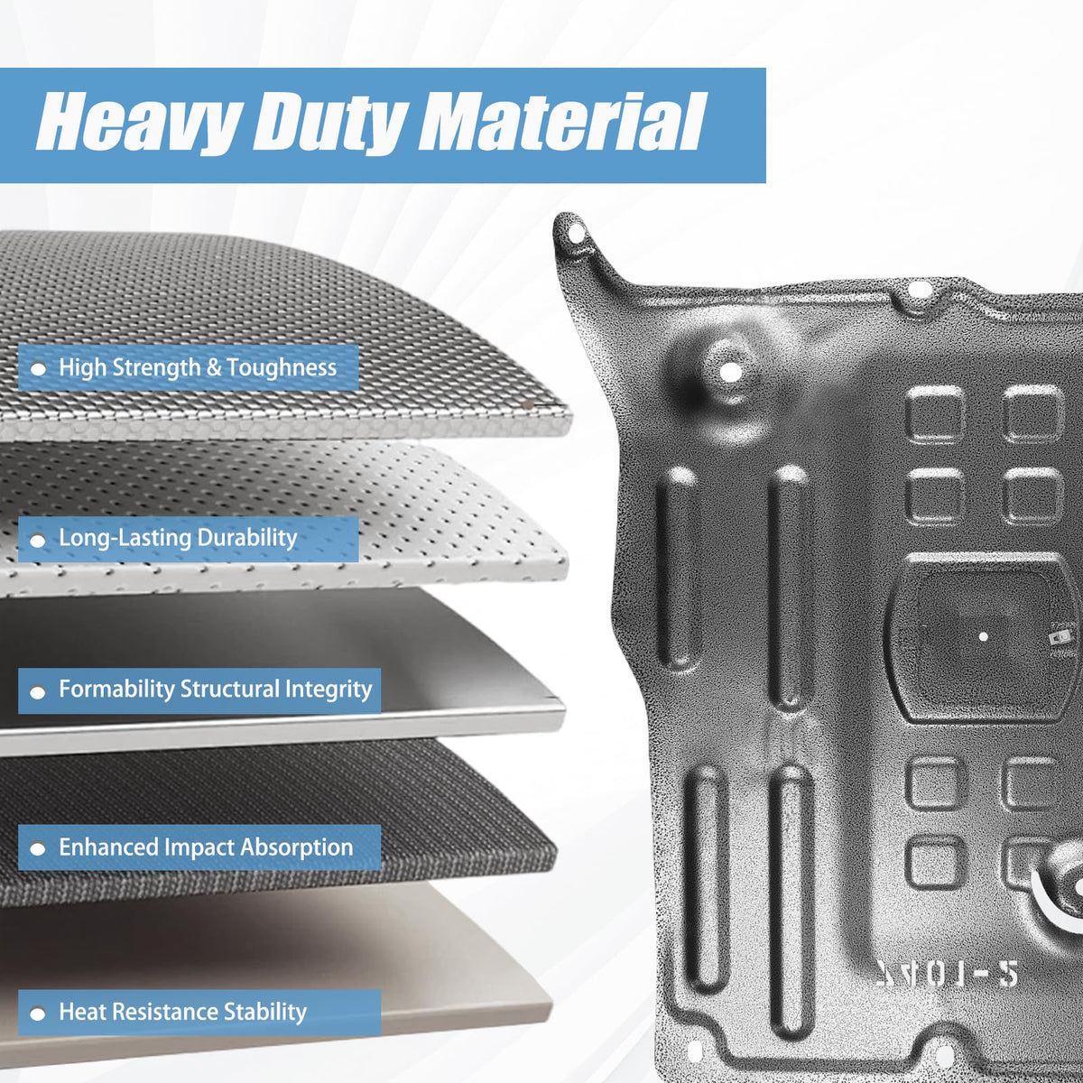 Lumlazni shield protecting oil filter detail showing splash prevention benefit