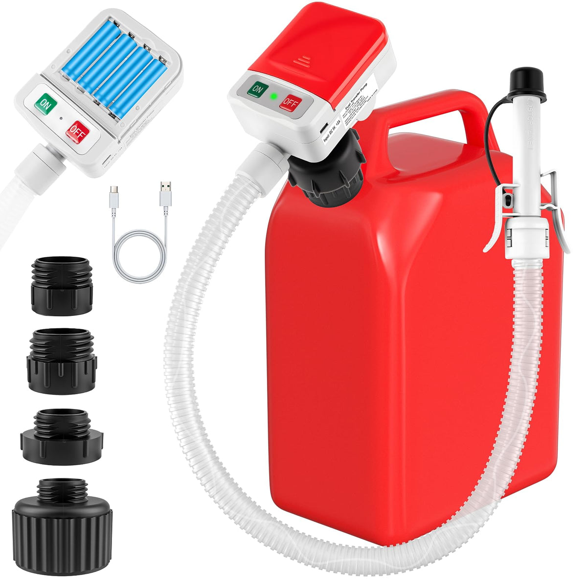 Luney front assembly showing pump housing and handle, compact and portable