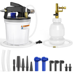 Luney kit front view showing components for fast one-person brake bleeding