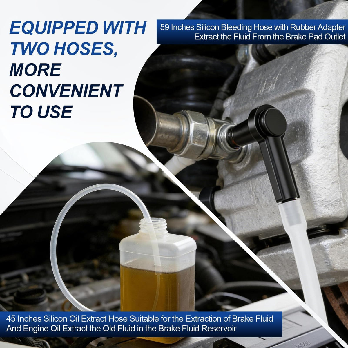 Luney in use bleeding a front wheel demonstrating clean, controlled fluid extraction
