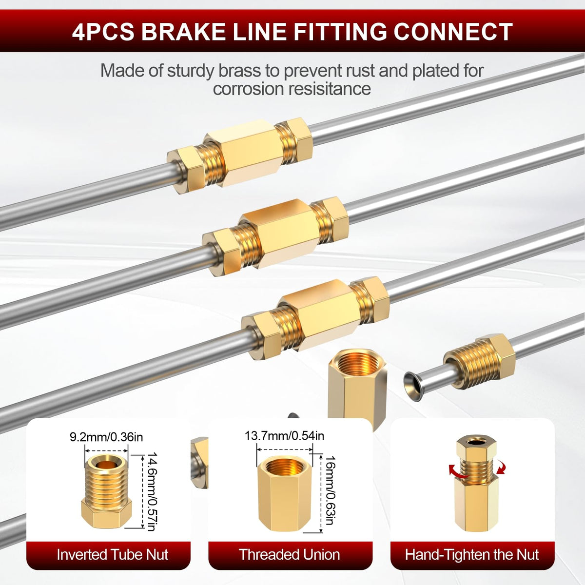 Luney full kit laid out beside car brake connection for scale and practical use