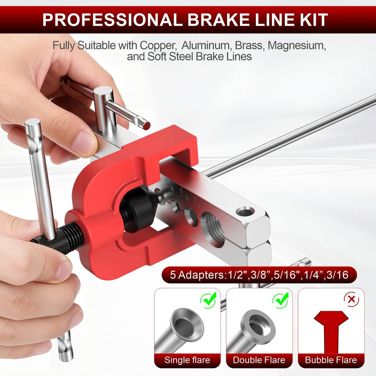 Luney precision brake line cutter showing clean square cut for accurate flaring