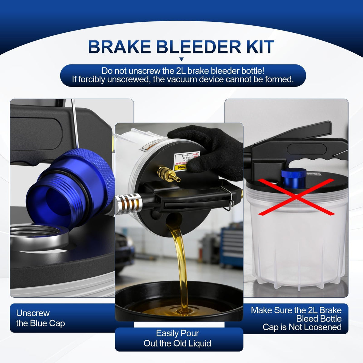 Luney refill bottle and master hose enabling master cylinder topping without air