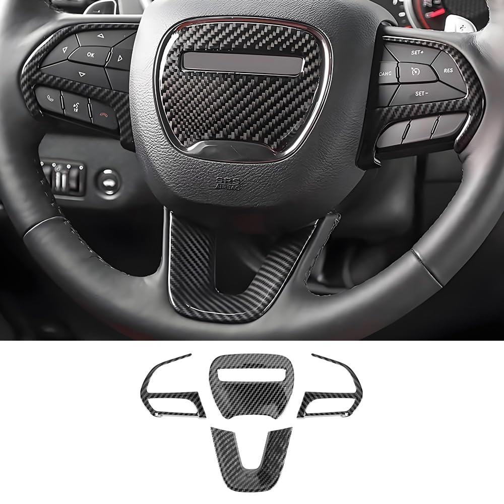 LUNQIN steering wheel trim front view showing fit and style benefit