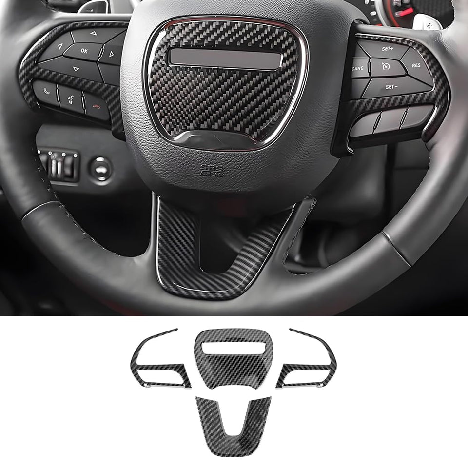 LUNQIN steering wheel trim front view showing fit and style benefit