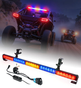 Lupar front view of 30 inch chase light bar showing full lamp array and visibility