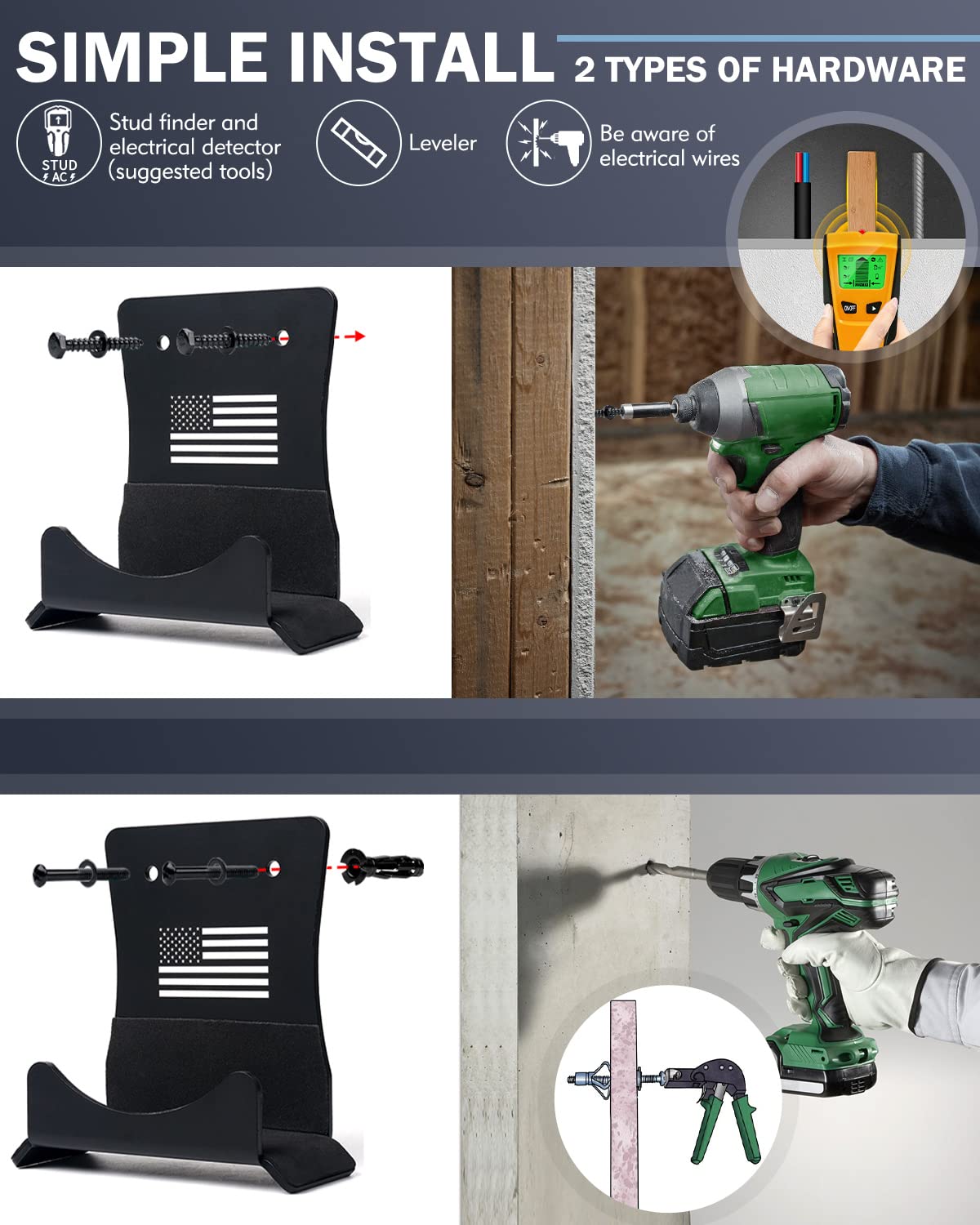Lupar four-pack layout ready to mount for multiple doors storage