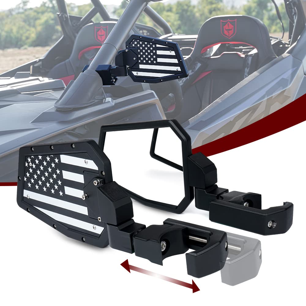 Lupar front view showing American-flag mirror face and sturdy aluminum housing benefits visibility