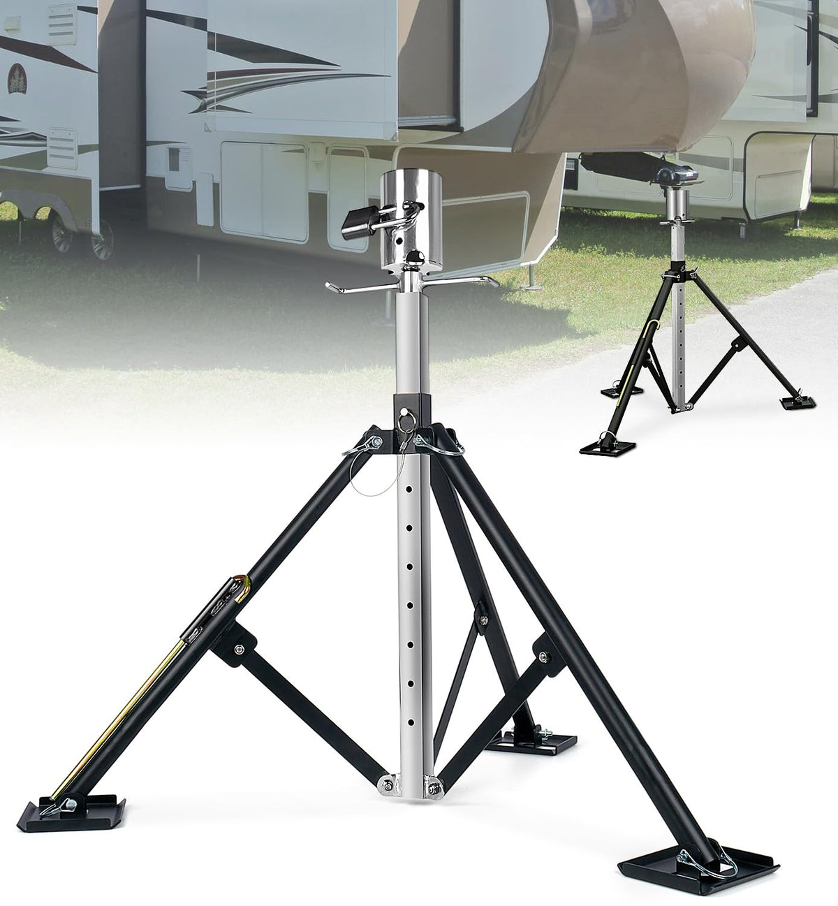 Lupar front view of tripod stabilizer showing full-frame stability benefit