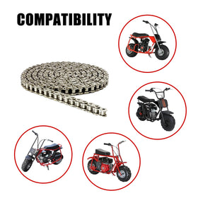 LUPING chain mounted on a mini-bike drivetrain demonstrating fit and reliable power transfer