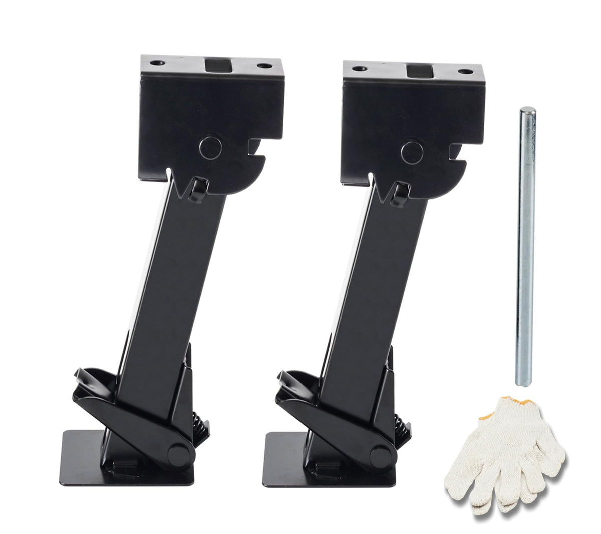LUSHIH front view of both stabilizer jacks showing robust build and compact pair benefit