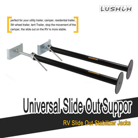 LUSHIH jacks in campsite setting reducing trailer movement and improving comfort