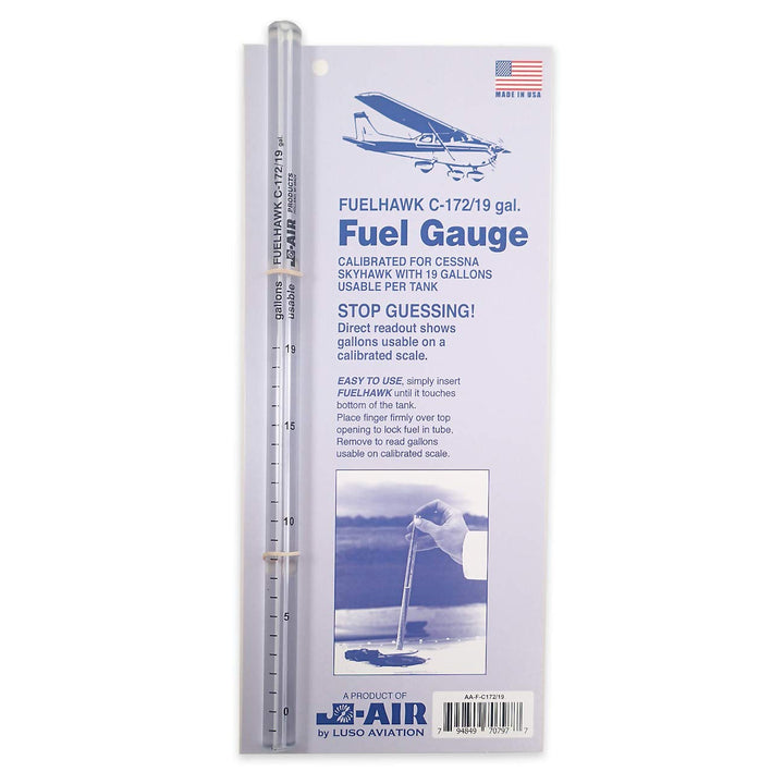 Luso Aviation front view of Fuelhawk showing ready-to-use gauge and accurate readings