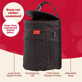 Lusso Gear lid closeup demonstrating flip-top seal to reduce odors and spills