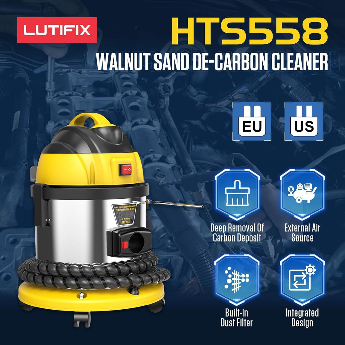 LUTIFIX control panel and hose close-up demonstrating easy operation and precise control