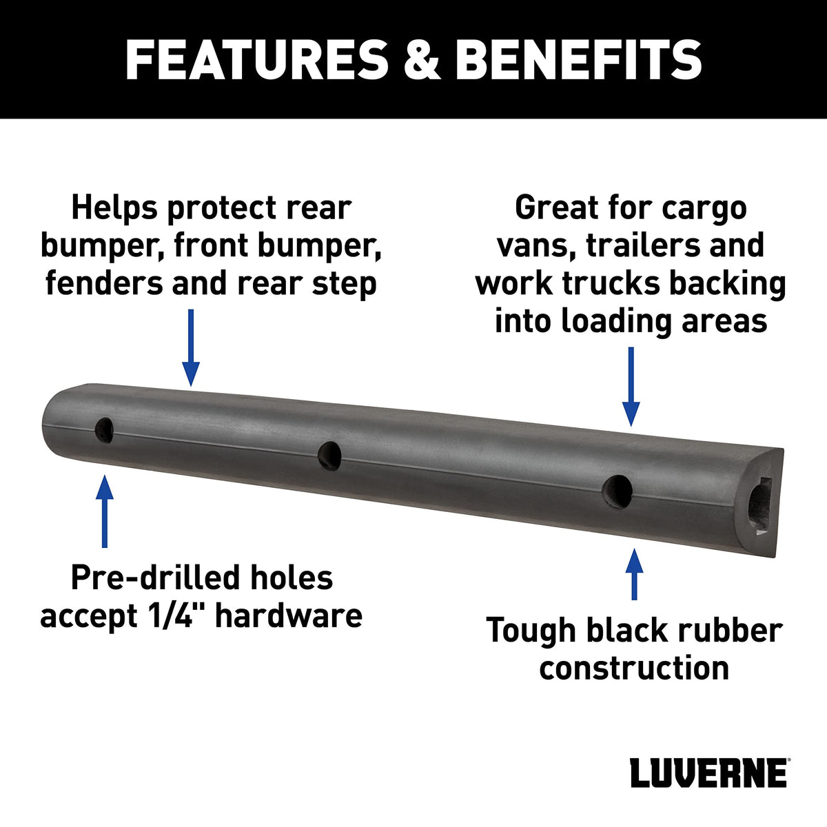 LUVERNE installed on rear bumper illustrating protection during loading