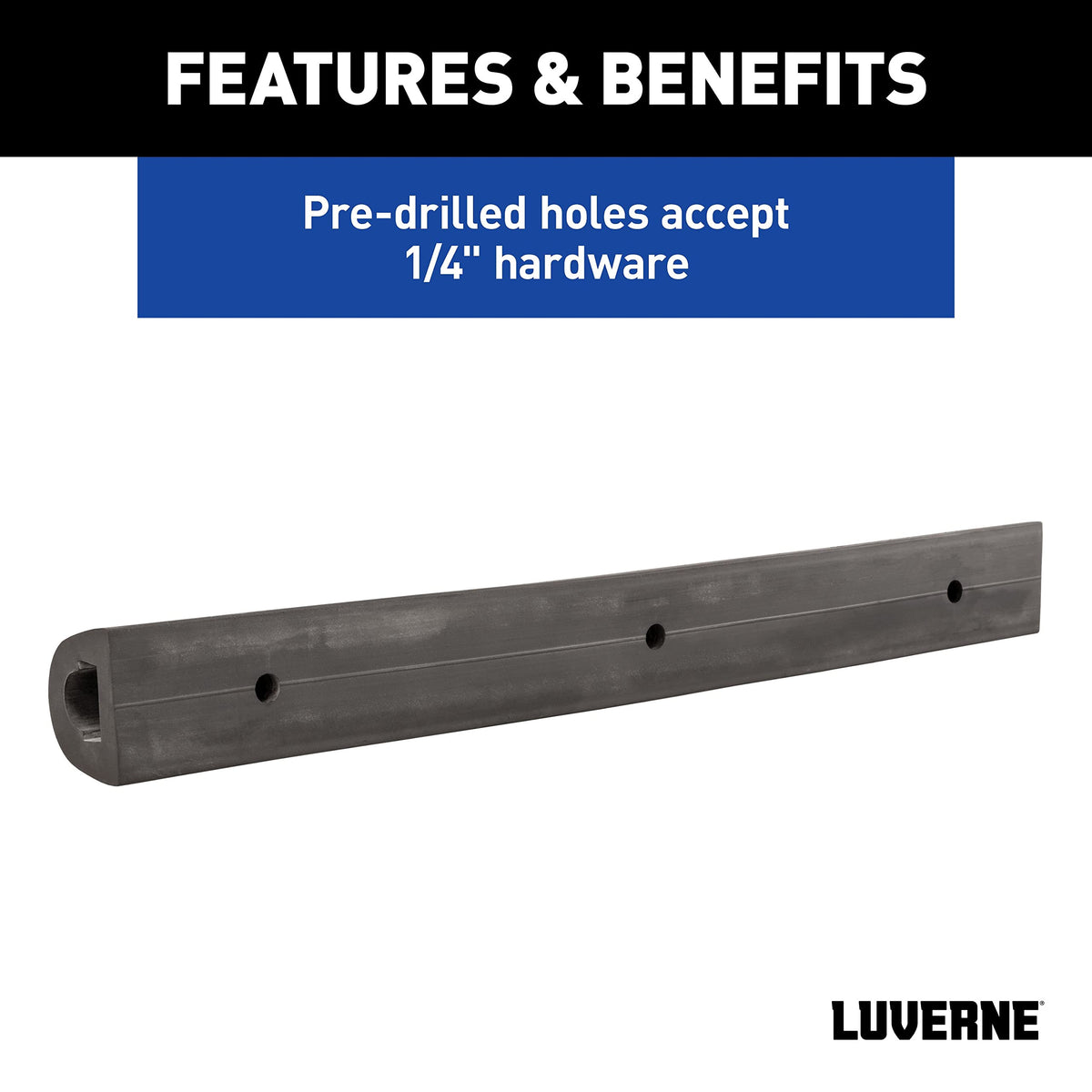 LUVERNE bumper strip next to ruler showing 20-inch size for coverage