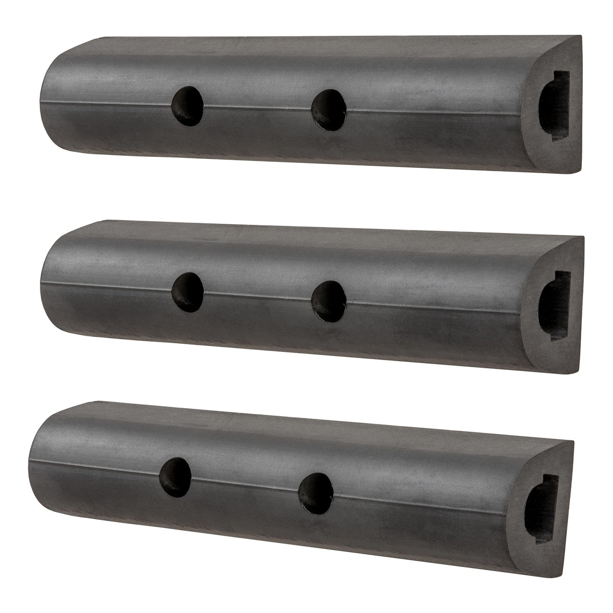LUVERNE front view of three bumper guard strips showing compact protective design