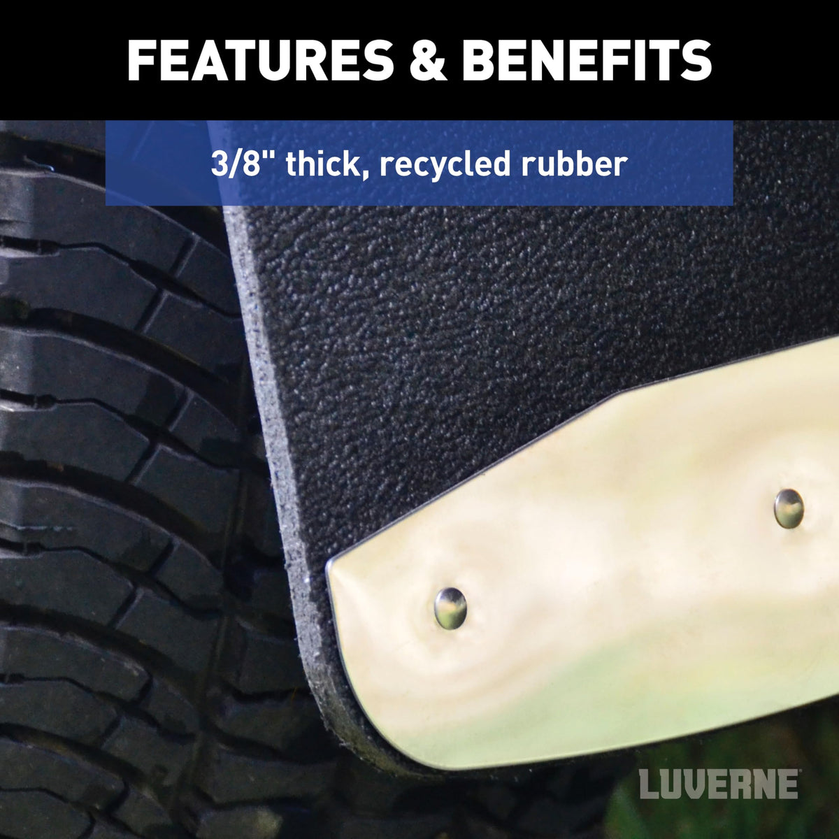 LUVERNE mud guard mounted on truck front reducing spray
