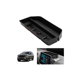 LUWU front view of console tray showing neat storage and accessibility