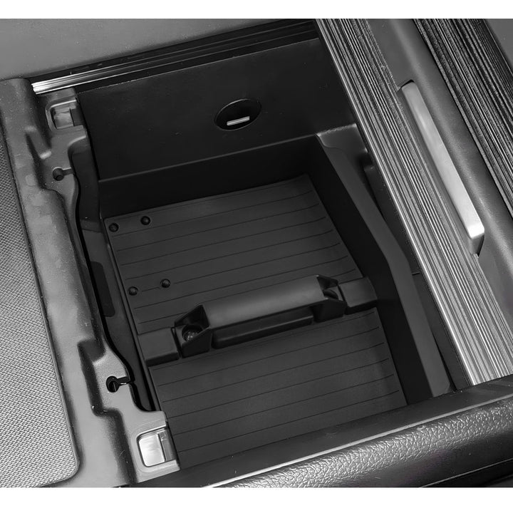 LUWU front view of console organizer showing tidy compartments and quick access