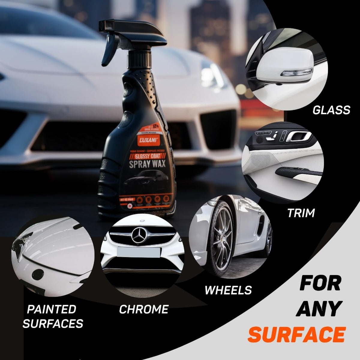 L’UXANI packaging and included car freshener showing full kit