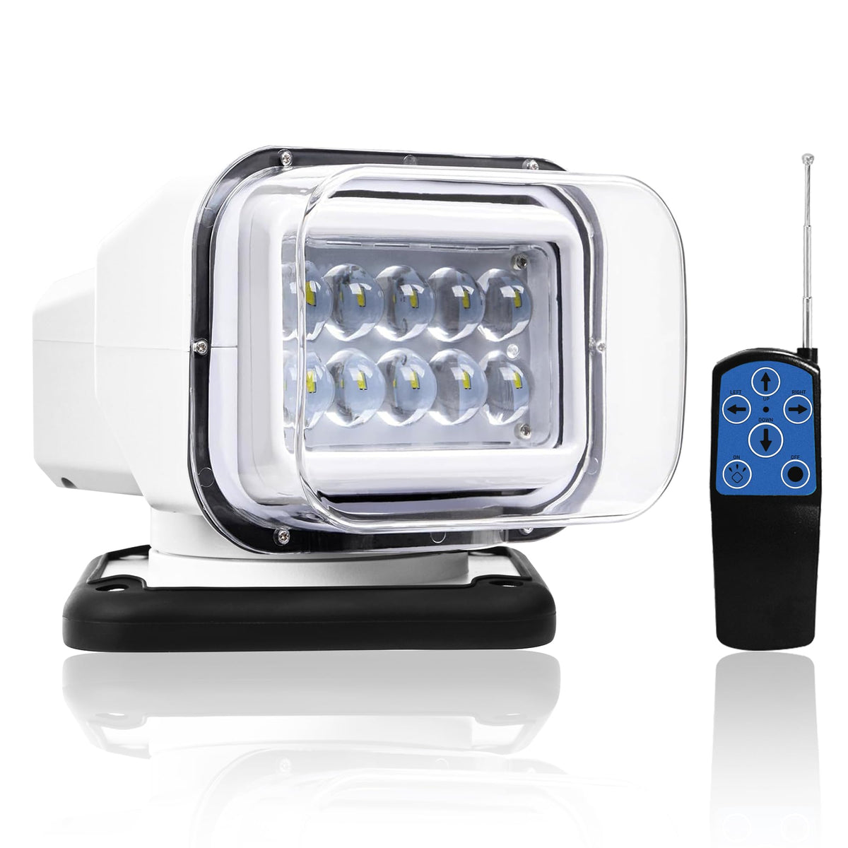 LuxBang front profile spotlight showing housing and beam for powerful lighting