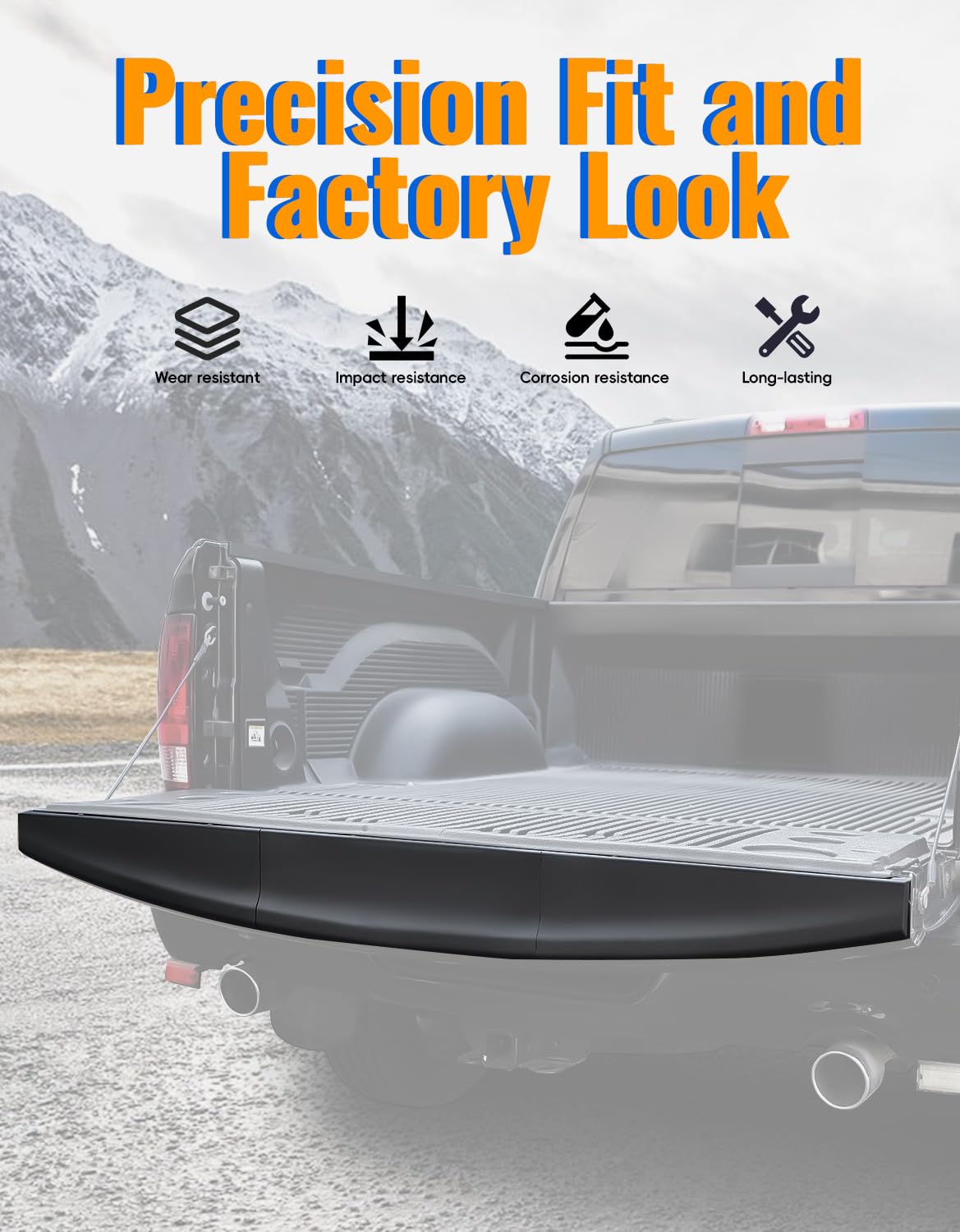 LUXEMOTO tailgate cap installed on Dodge Ram showing improved rear appearance benefit