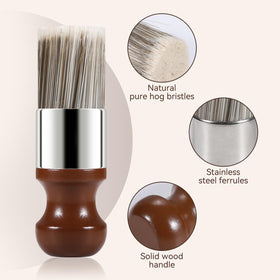 LUXGROVE applying wax to shoe upper with brush for controlled, streak-free finishing