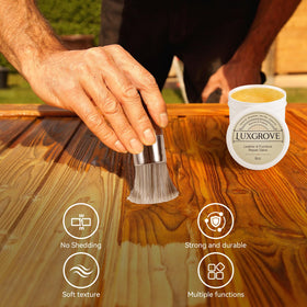 LUXGROVE wooden handle ergonomic grip detail for comfortable control during extended polishing sessions