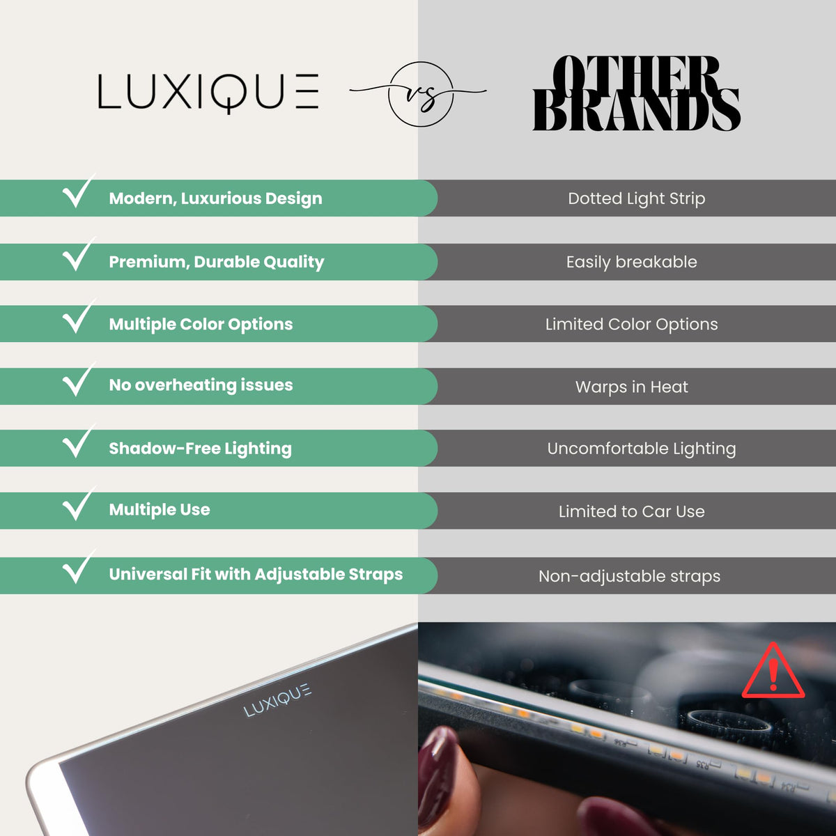 LUXIQUE weather-resistant surface detail ensuring durable performance outdoors