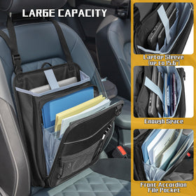 LUXJA accordion file pocket open displaying four expandable sections for documents