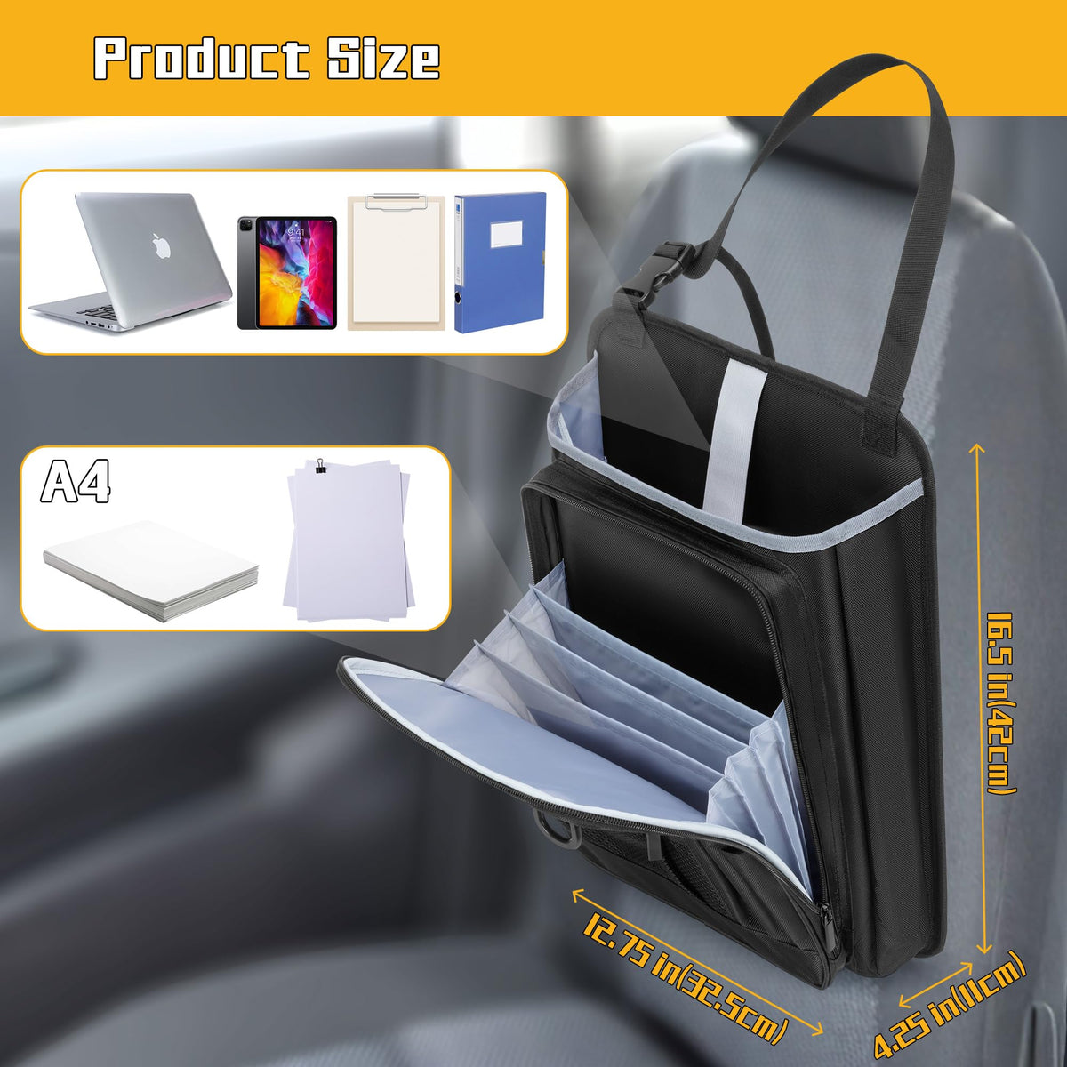 LUXJA reflective strip on organizer providing increased night visibility