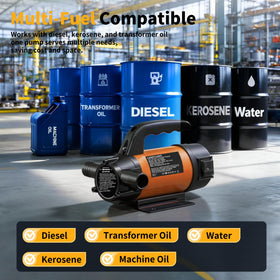 LUXPLLUSO clamped to vehicle battery for portable pumping anywhere