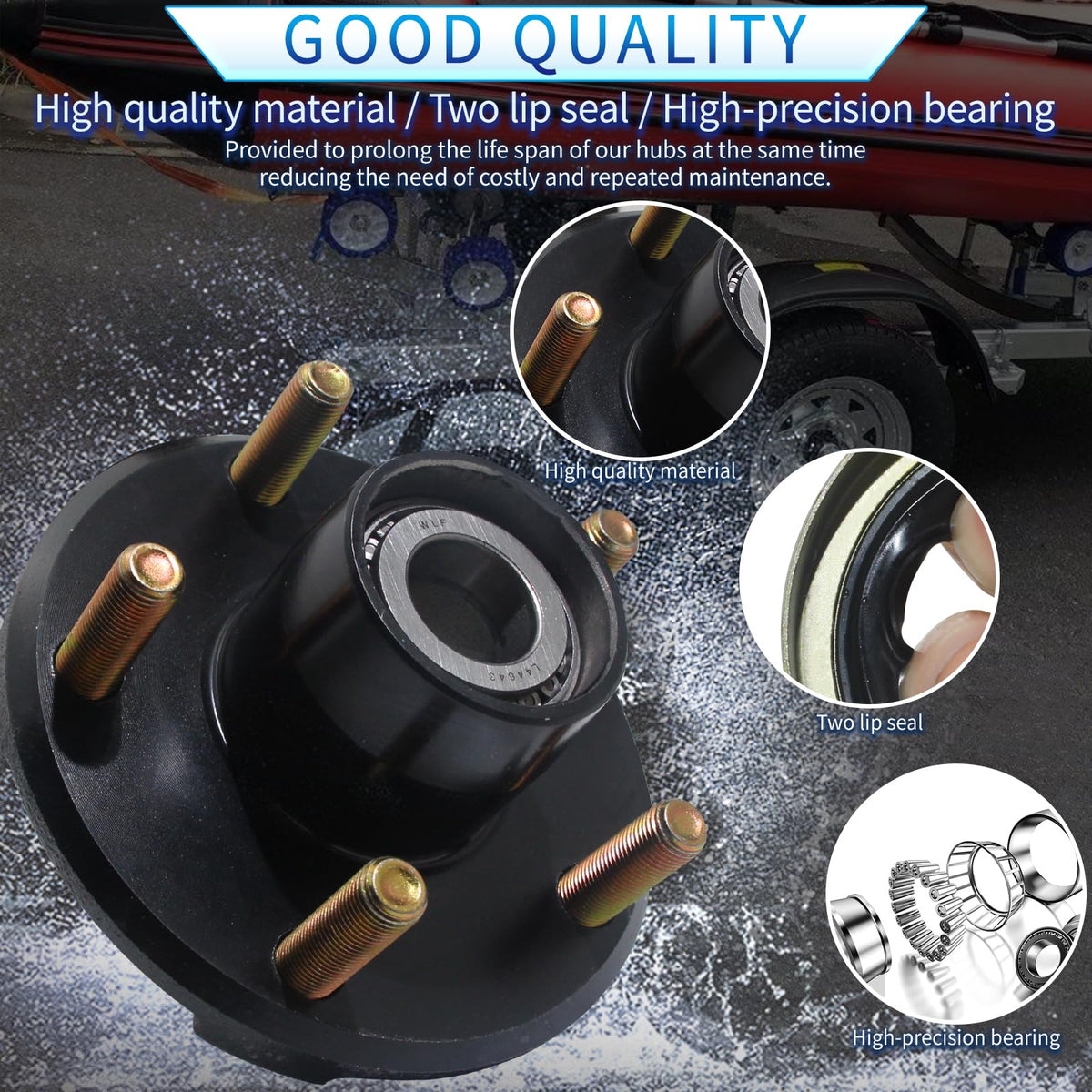 LUXTRKSTO EZ-Lube grease cap detail illustrating easy lubrication access for maintenance