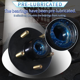 LUXTRKSTO hub installed on trailer axle demonstrating fit and function