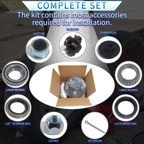 LUXTRKSTO packaged kit with bearings, seals, and hardware labeled for fast replacement benefit