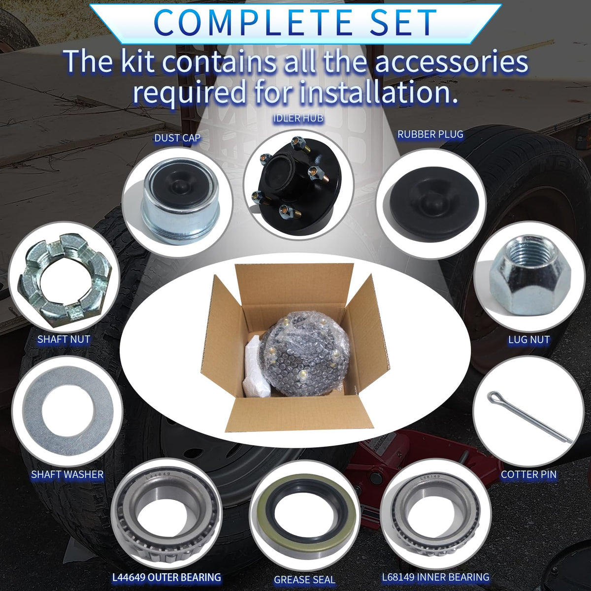 LUXTRKSTO hub beside spindle showing size compatibility for accurate fit
