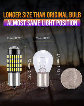 LUYED bulb installed in vehicle reverse light showing brighter white illumination for safety