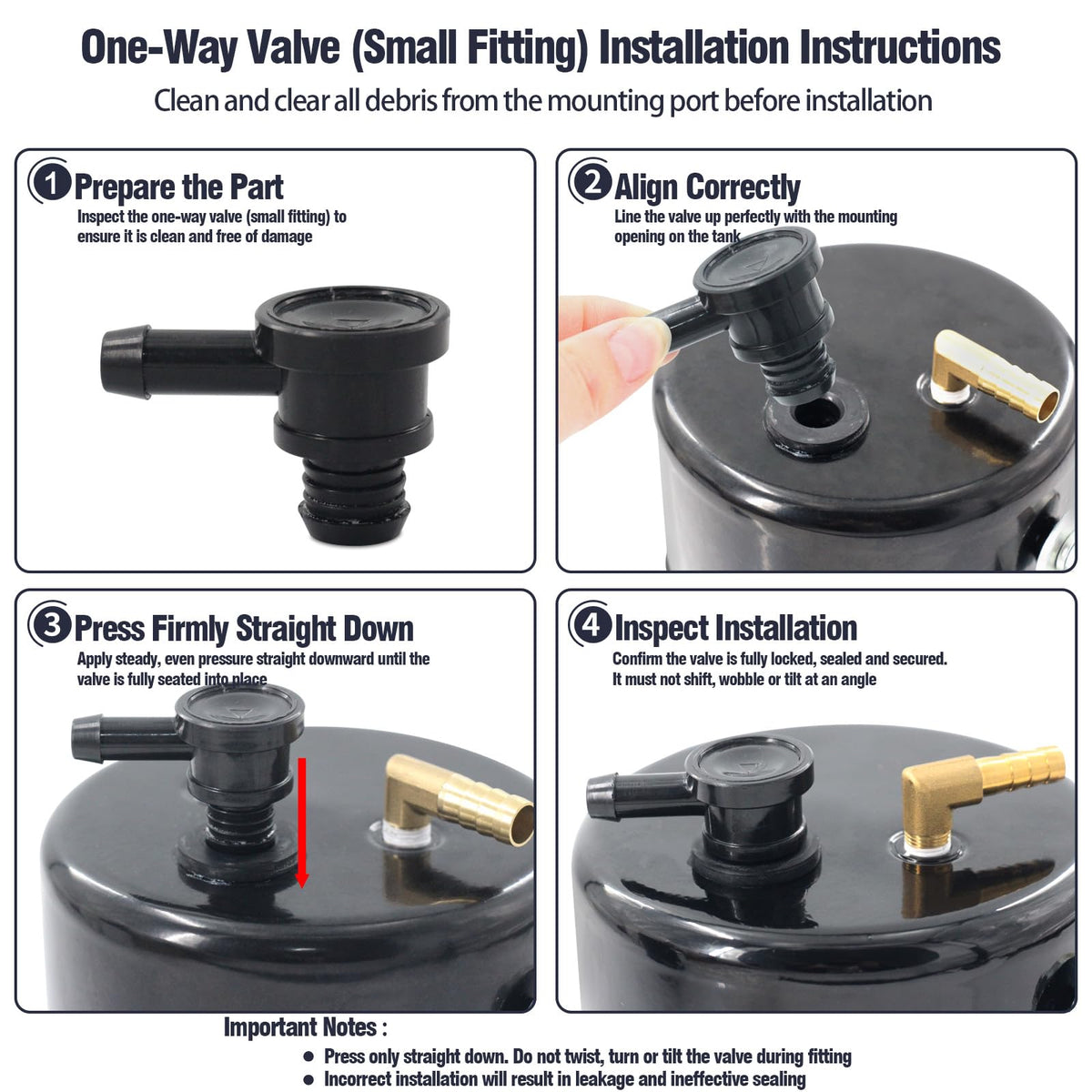 LVOUP 1/8" NPT fitting and port close-up for easy connection benefit
