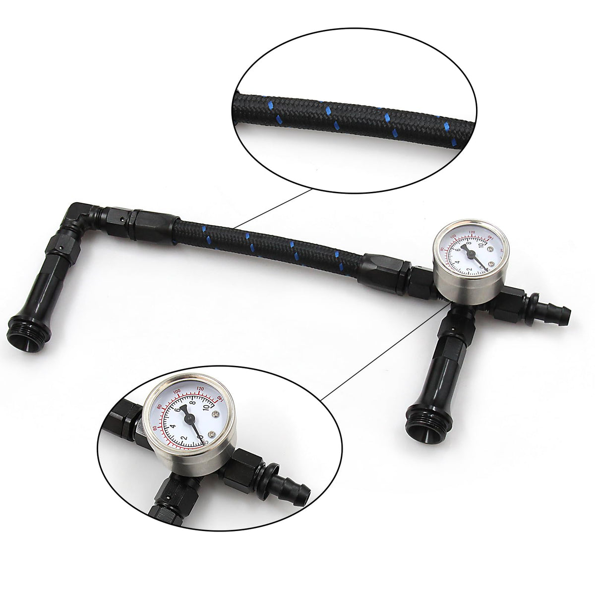 LVOUP vacuum pressure gauge close-up provides instant fuel-flow verification