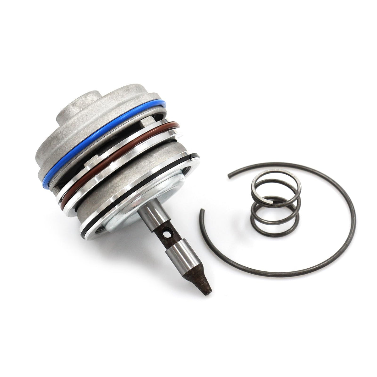 LVOUP servo piston front view showing complete kit and quick-install benefit